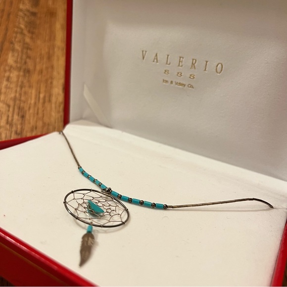 925 Sterling Silver Turquoise Dreamcatcher Necklace - Picture 6 of 10